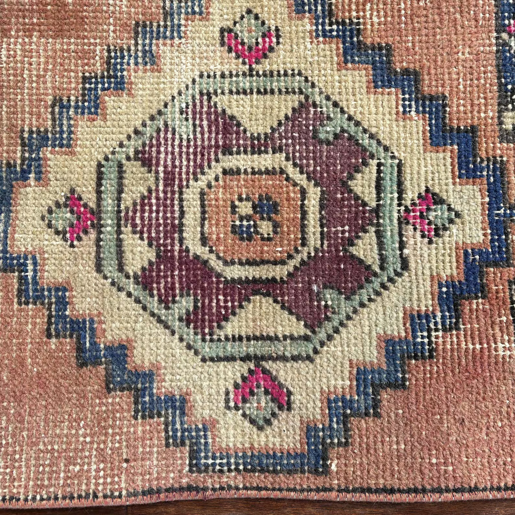 Vintage Turkish Mini Rug 1.3 x 3 ft