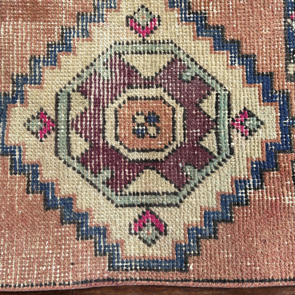 Vintage Turkish Mini Rug 1.3 x 3 ft