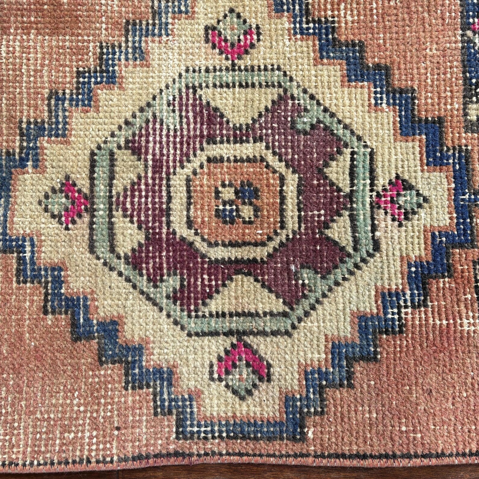 Vintage Turkish Mini Rug 1.3 x 3 ft
