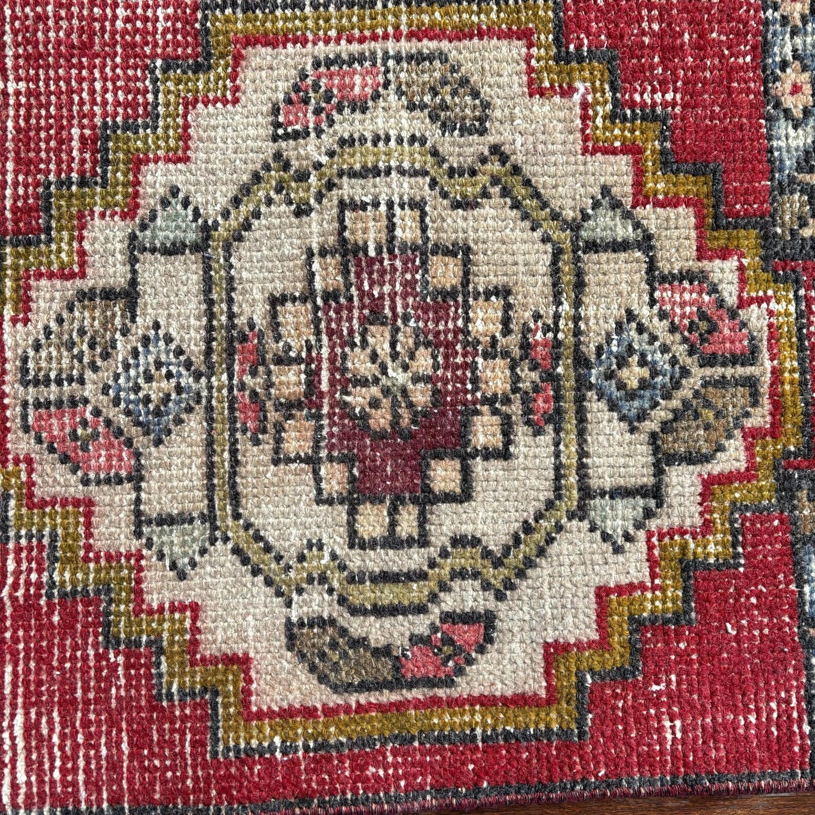 Vintage Turkish Mini Rug 1.4 x 3 ft