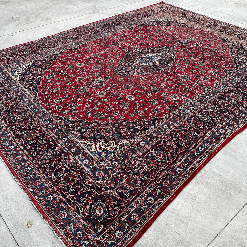 XL Vintage Persian Accent Area Rug 9.5 x 12.3 ft