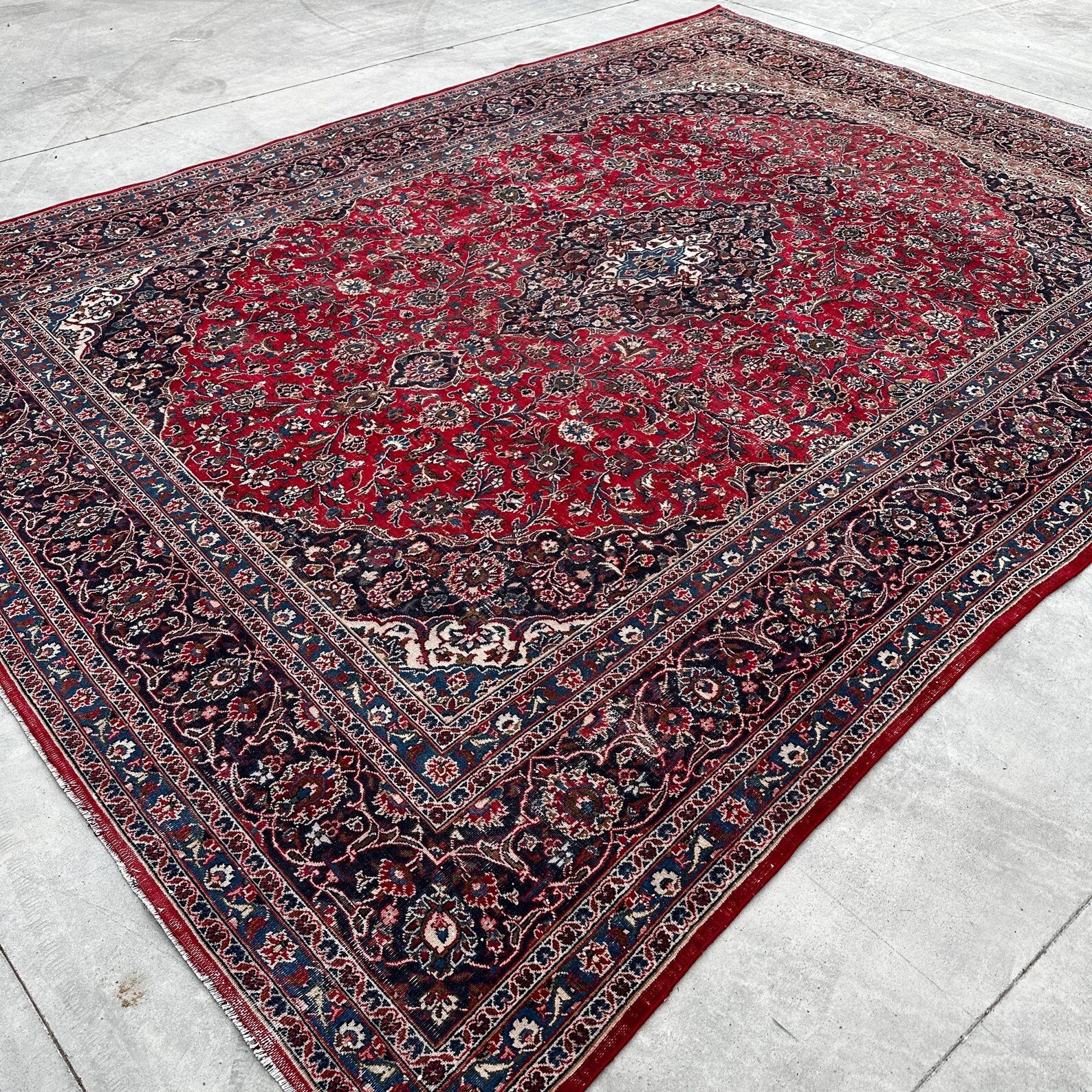 XL Vintage Persian Accent Area Rug 9.5 x 12.3 ft