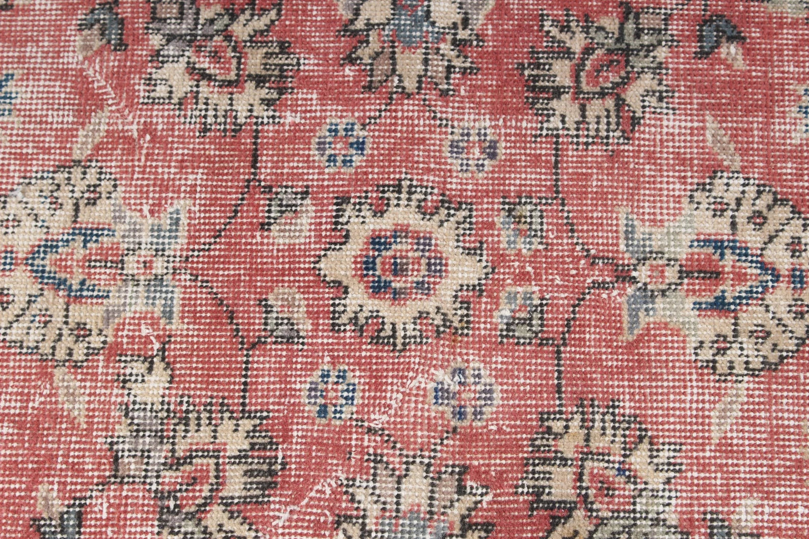 Vintage Turkish Accent Area rug 3.6 x 6.7 ft