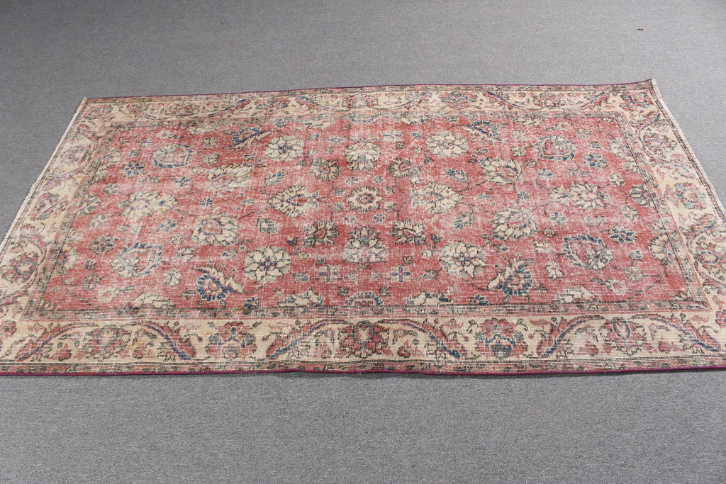 Vintage Turkish Accent Area rug 3.6 x 6.7 ft