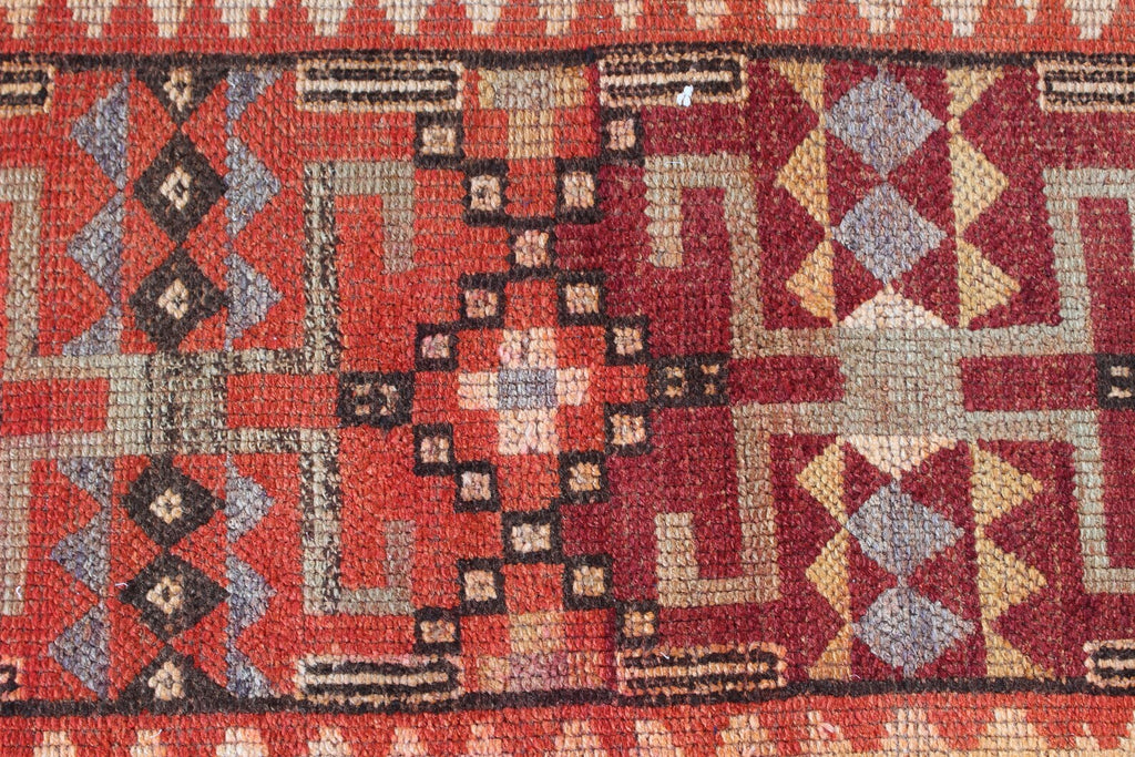 Vintage Turkish Runner Rug 2.6 x 11.7 ft