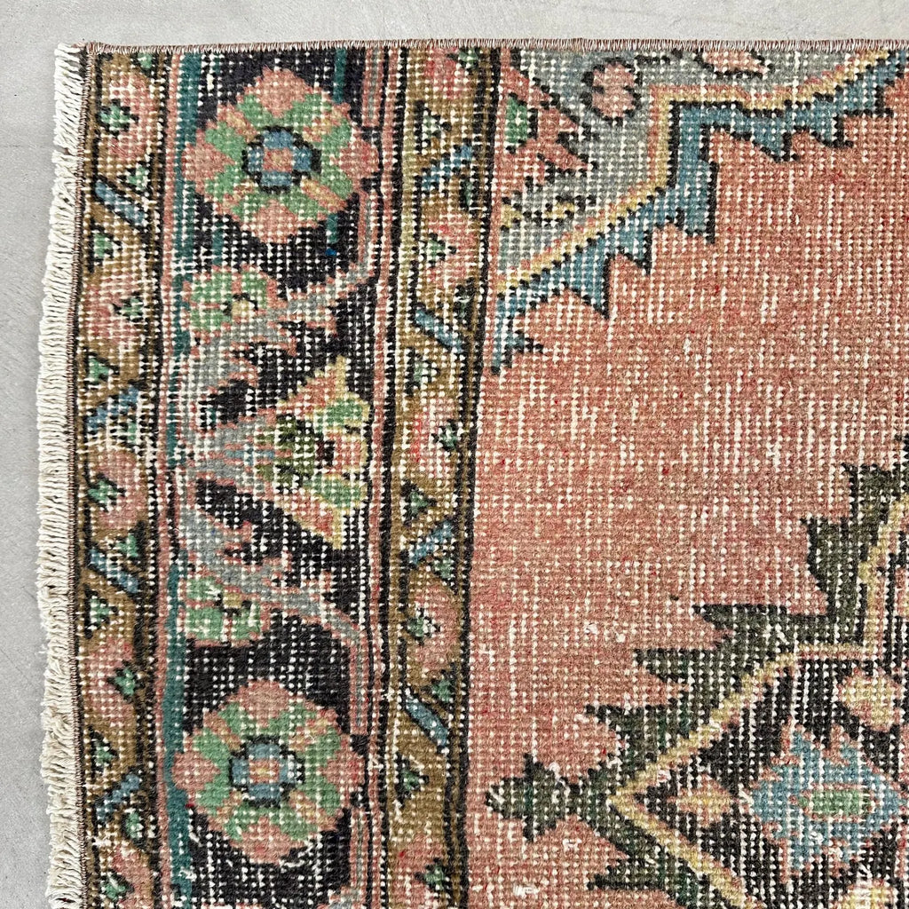 Vintage Turkish Runner Rug 2.5 x 12.4 ft