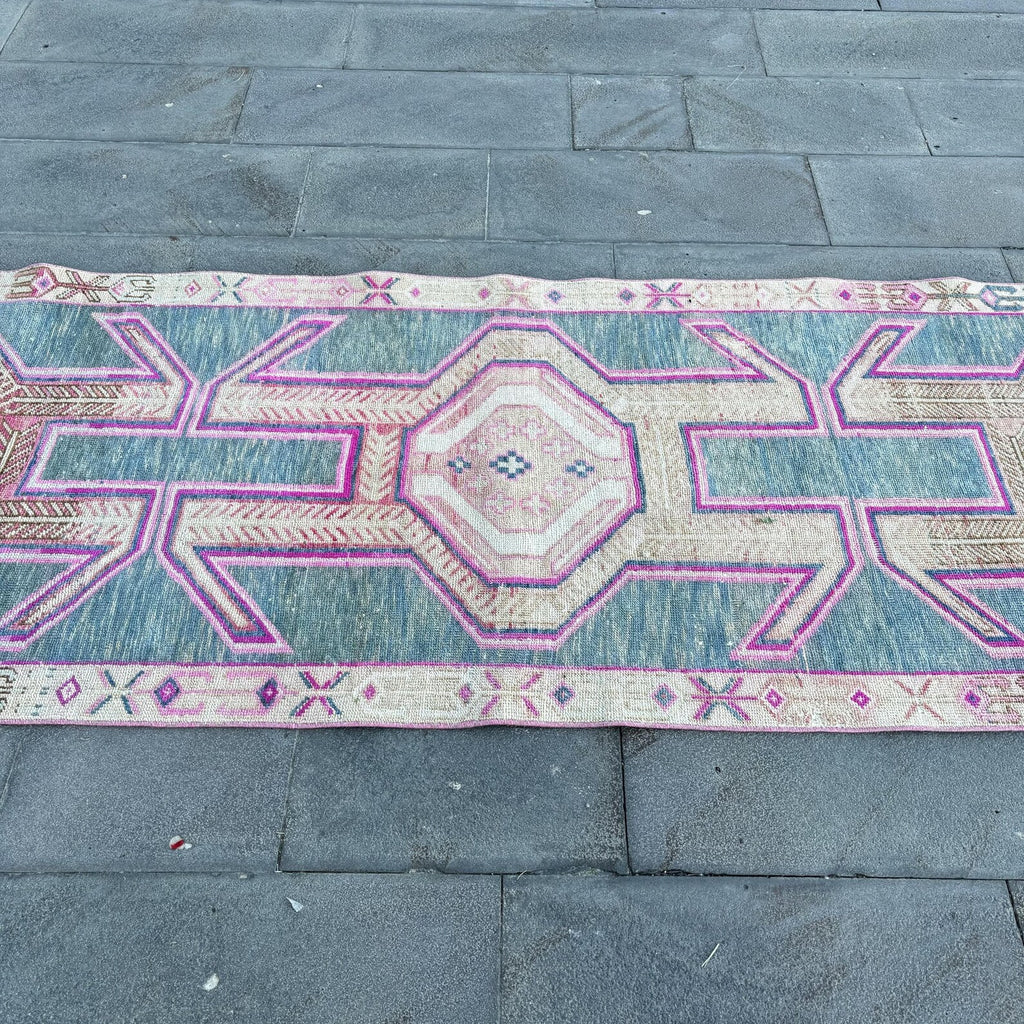 Vintage Persian Runner Rug 2.9 x 10.4 ft