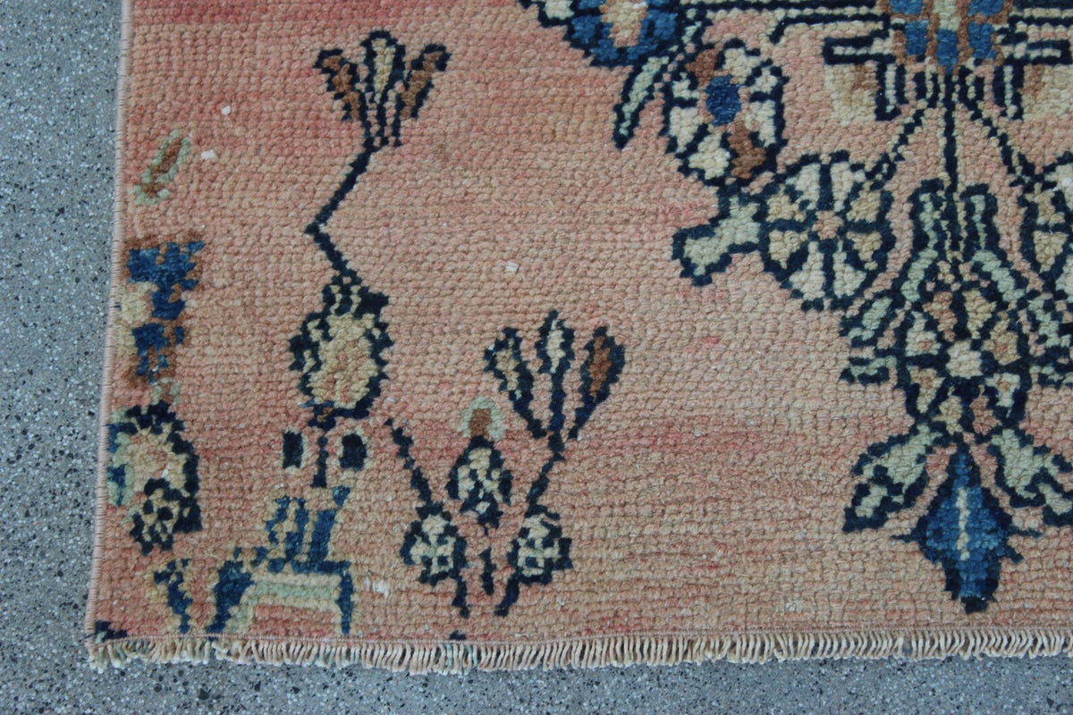 Vintage Turkish Runner Rug 2.6 x 5.9 ft
