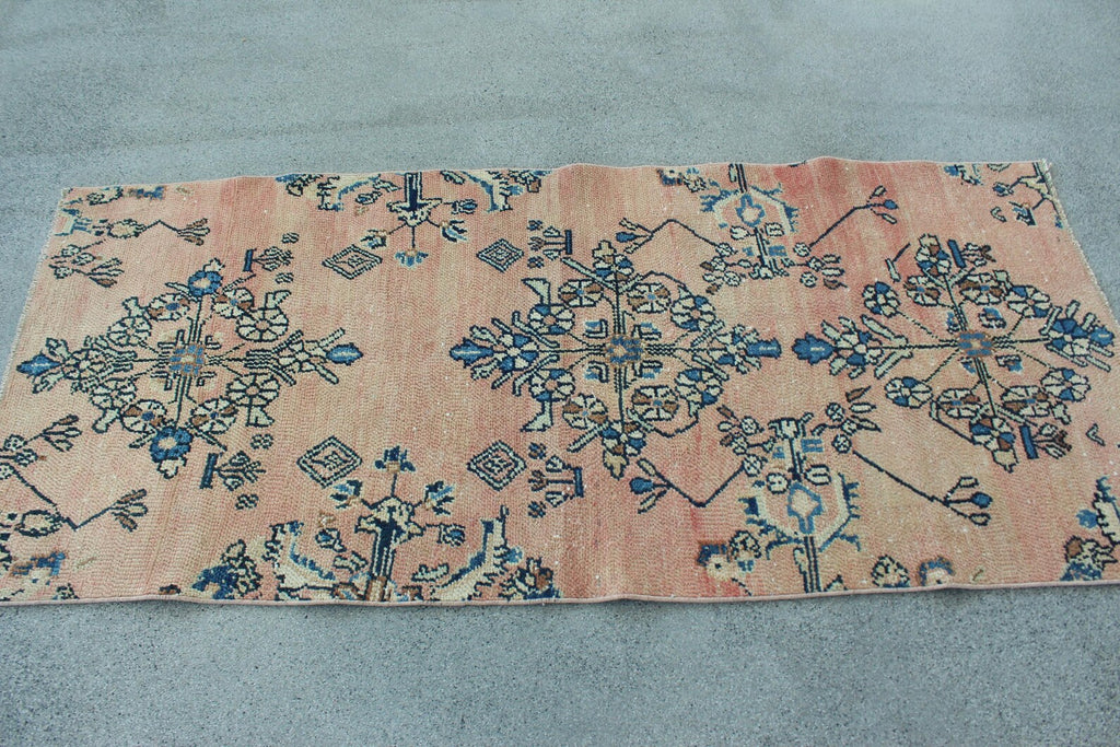 Vintage Turkish Runner Rug 2.6 x 5.9 ft