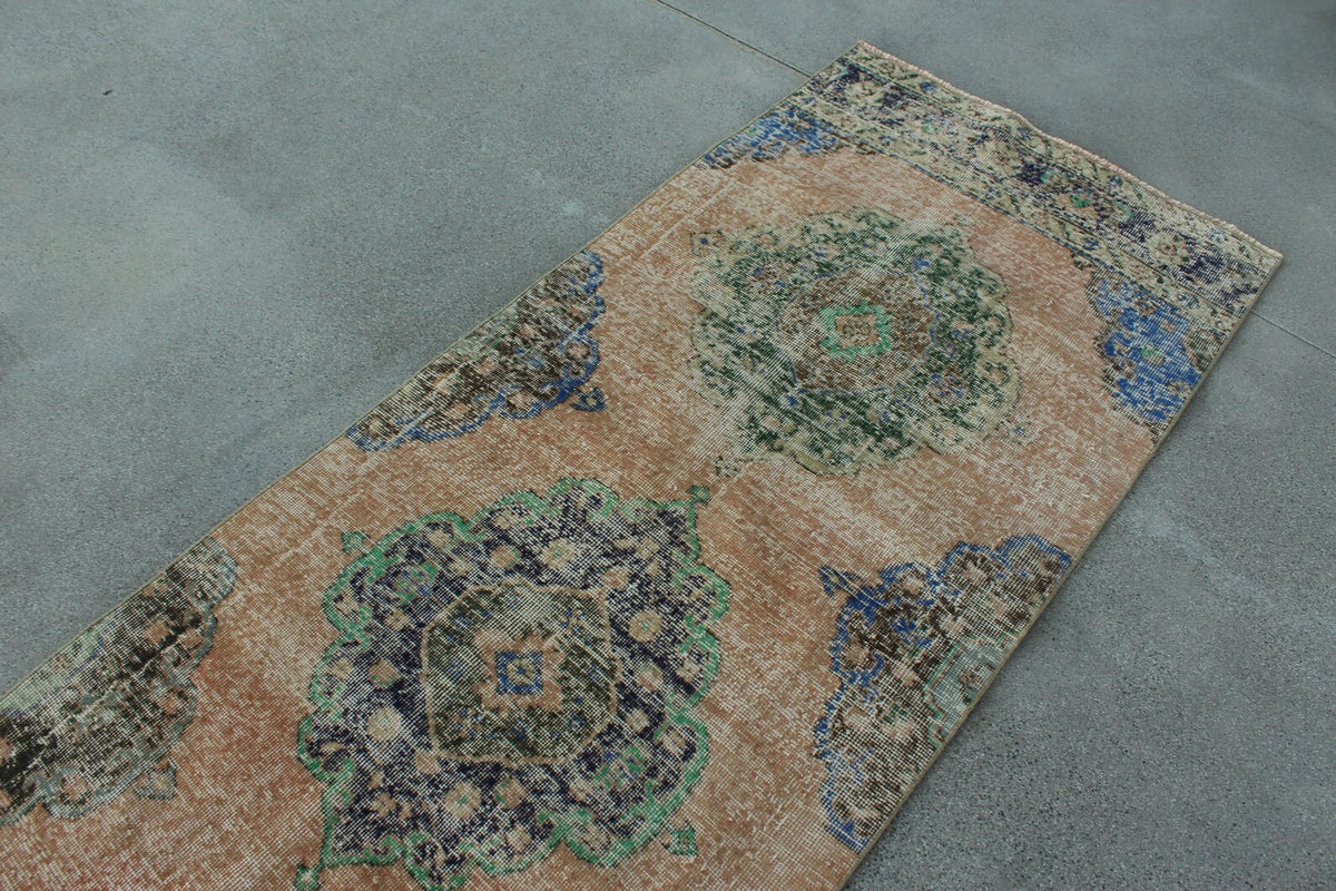 Vintage Turkish Runner Rug 2.7 x 13.3 ft