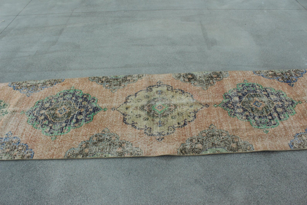 Vintage Turkish Runner Rug 2.7 x 13.3 ft