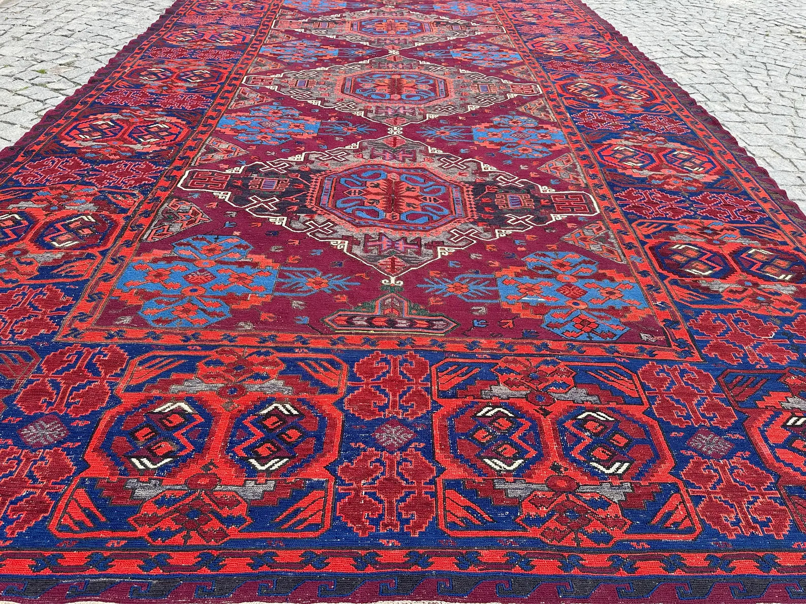 XL Vintage Soumak Accent Area Rug 8.1 x 13.1 ft