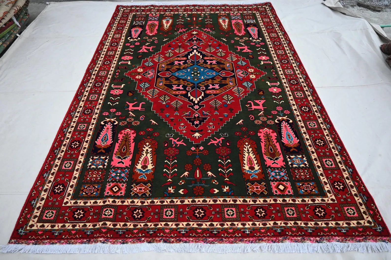 XL Afghan Accent Area rug 6.9 x 10 ft