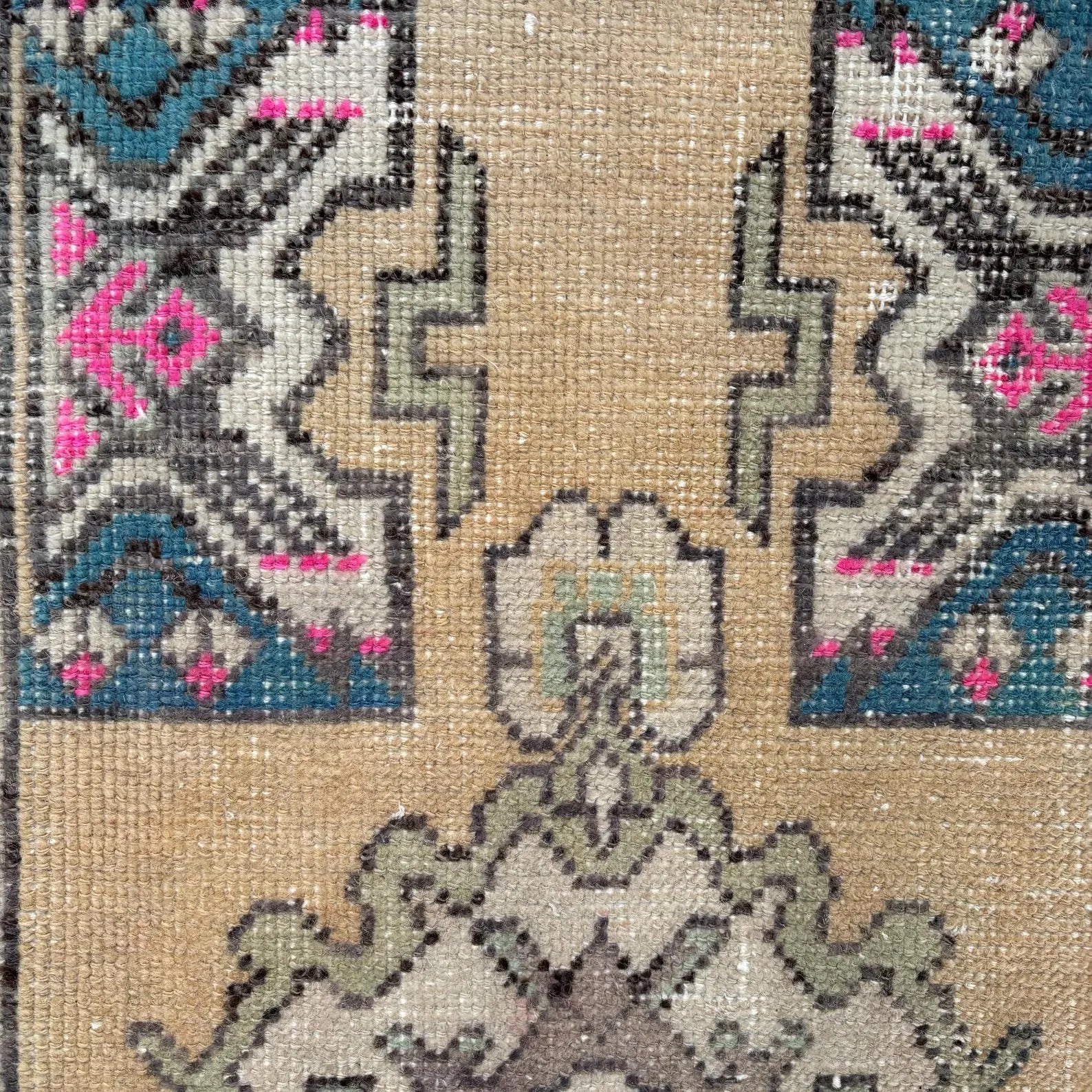 Vintage Turkish Mini Rug 1.6 x 2.8 ft