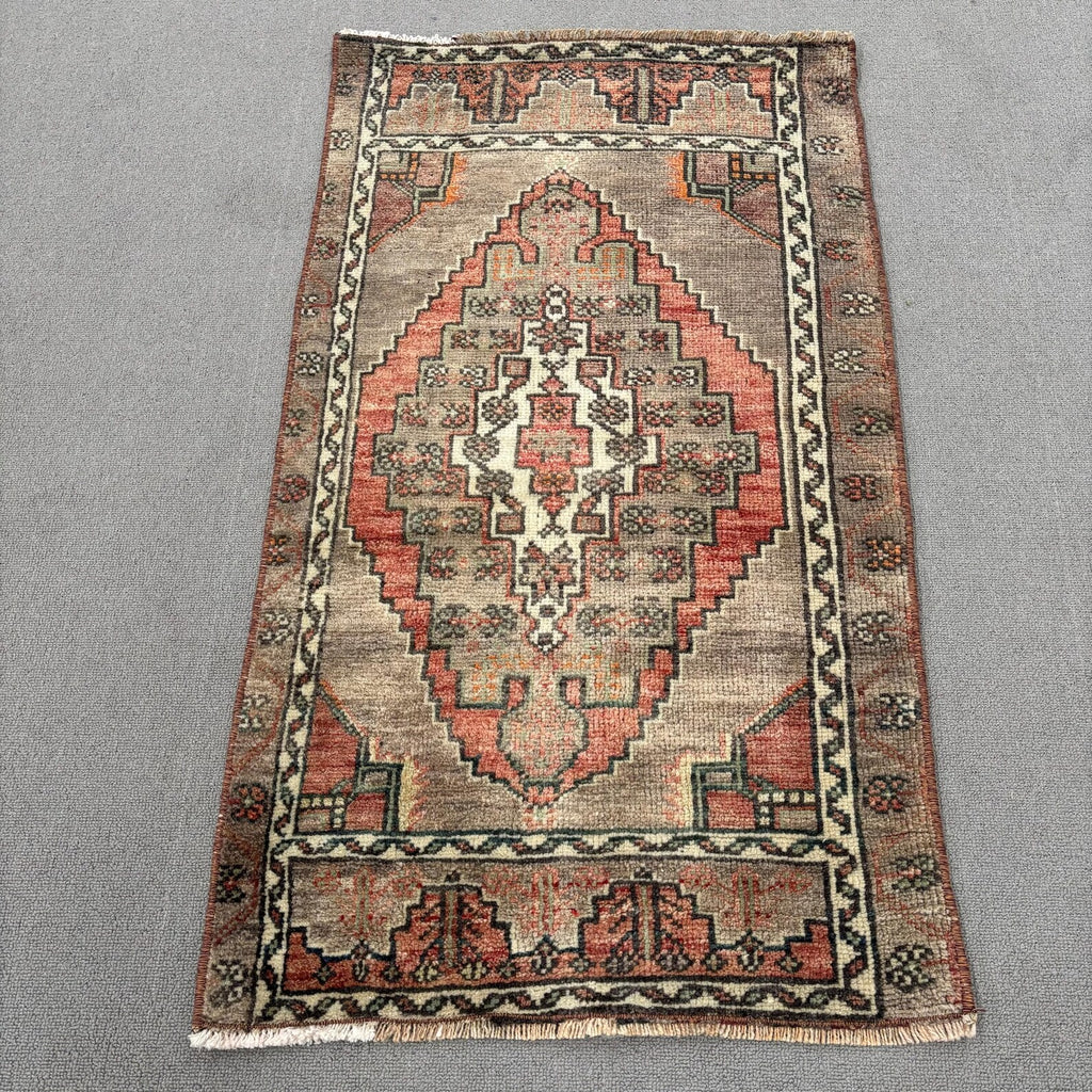 Vintage Turkish Mini Rug 1.8 x 3 ft