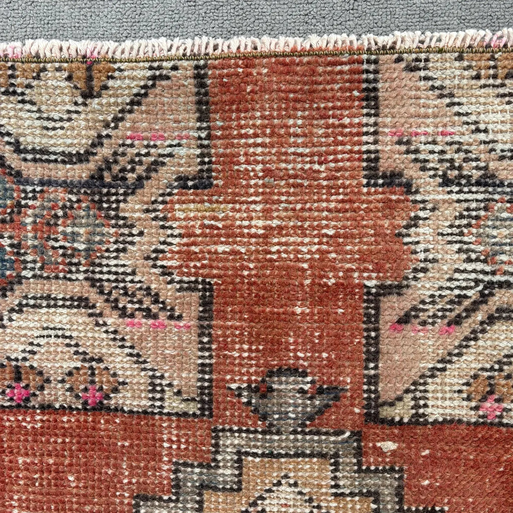 Vintage Turkish Mini Rug 1.6 x 2.9 ft