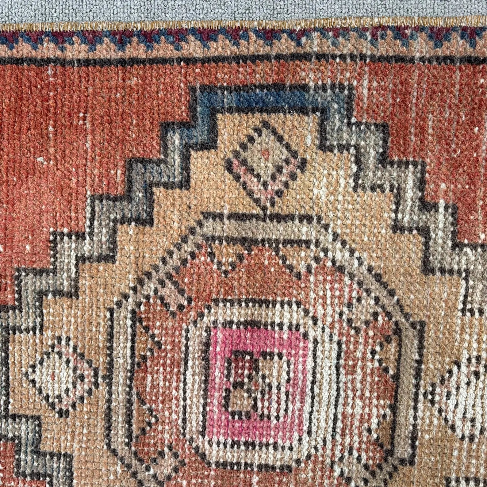 Vintage Turkish Mini Rug 1.6 x 2.9 ft