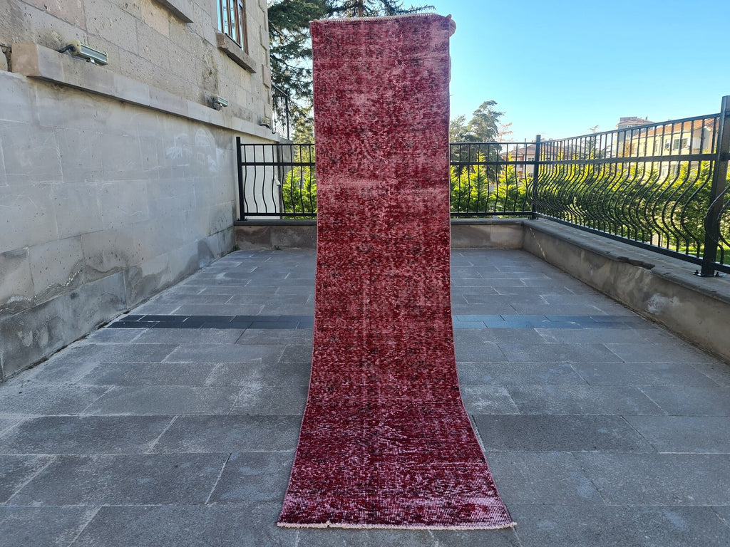 Vintage Turkish Runner Rug 2.2 x 9 ft