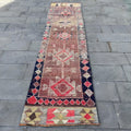 Vintage Turkish Runner Rug 2.8 x 10.7 ft
