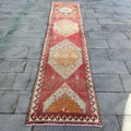 Vintage Turkish Runner Rug 2.6 x 11.6 ft