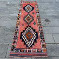 Vintage Turkish Runner Rug 2.7 x 9ft