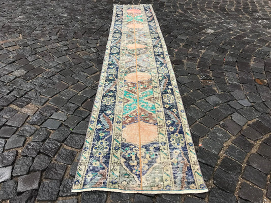Vintage Turkish Runner Rug 2.1 x 11 ft