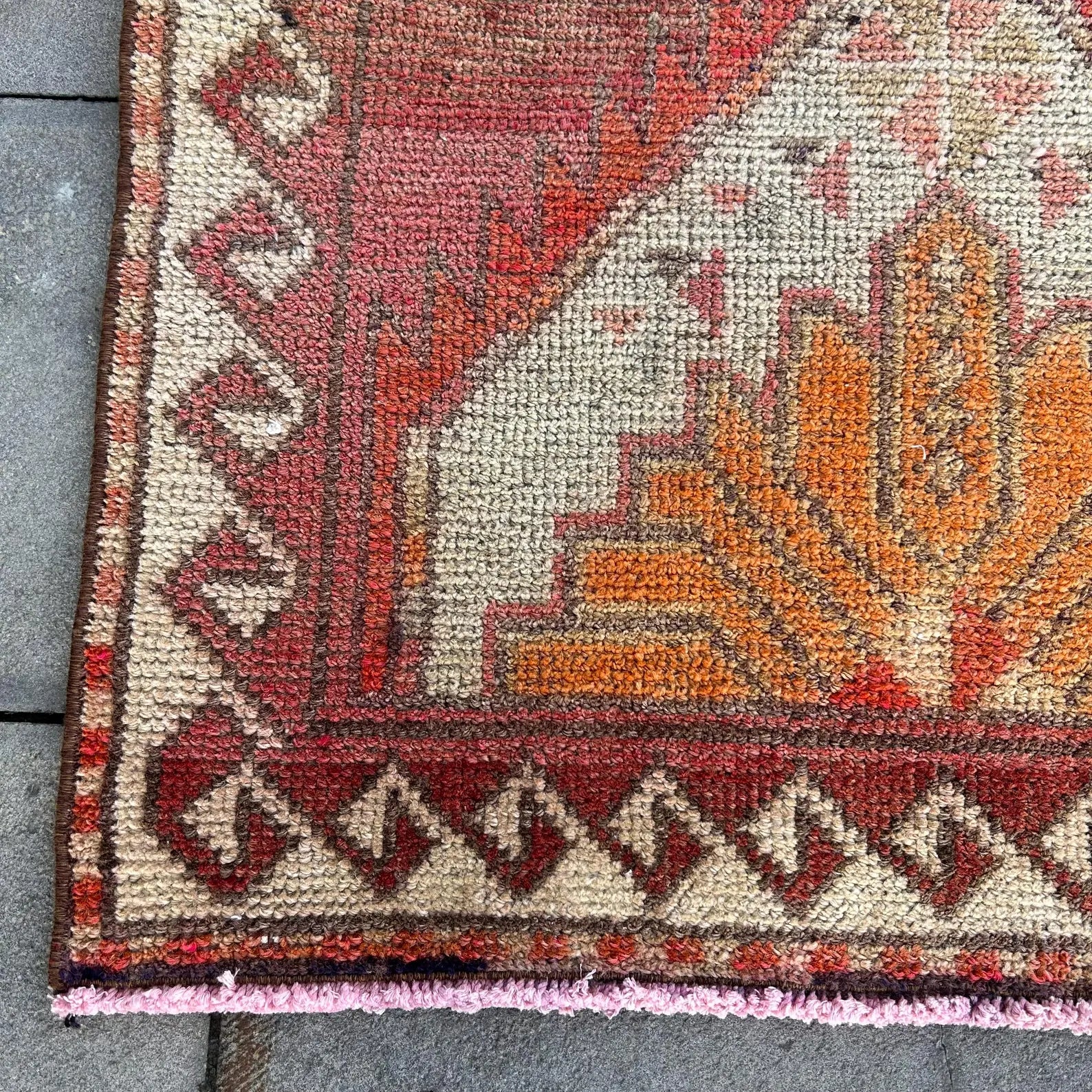 Vintage Turkish Runner Rug 2.6 x 11.6 ft