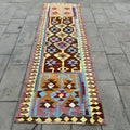 Vintage Turkish Runner Rug 3.1 x 9.9 ft