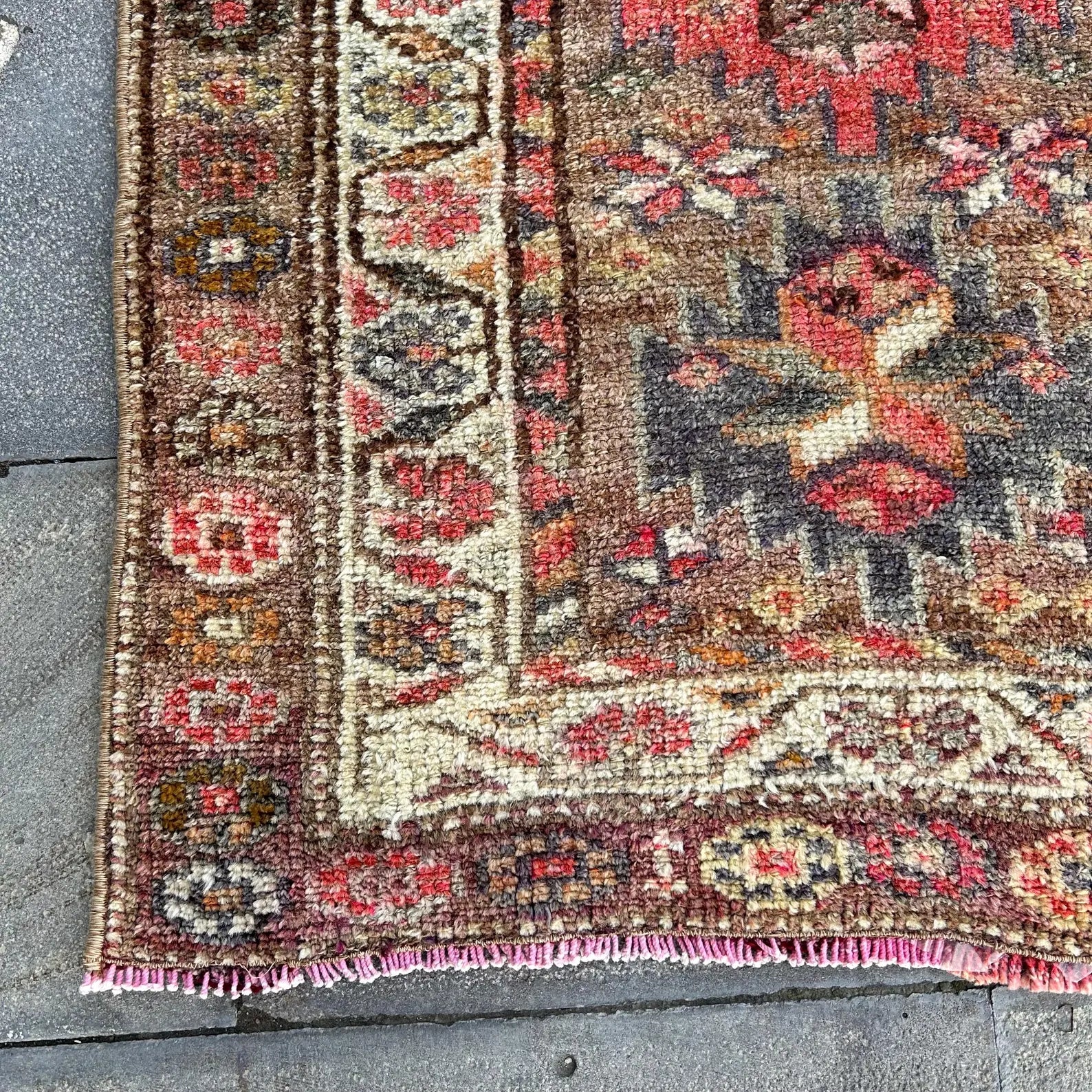 Vintage Turkish Runner Rug 2.6 x 12.5 ft