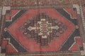 Vintage Turkish Accent Area rug 3.8 x 5.4 ft