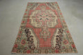 Vintage Turkish Accent Area rug 4.3 x 7.2 ft