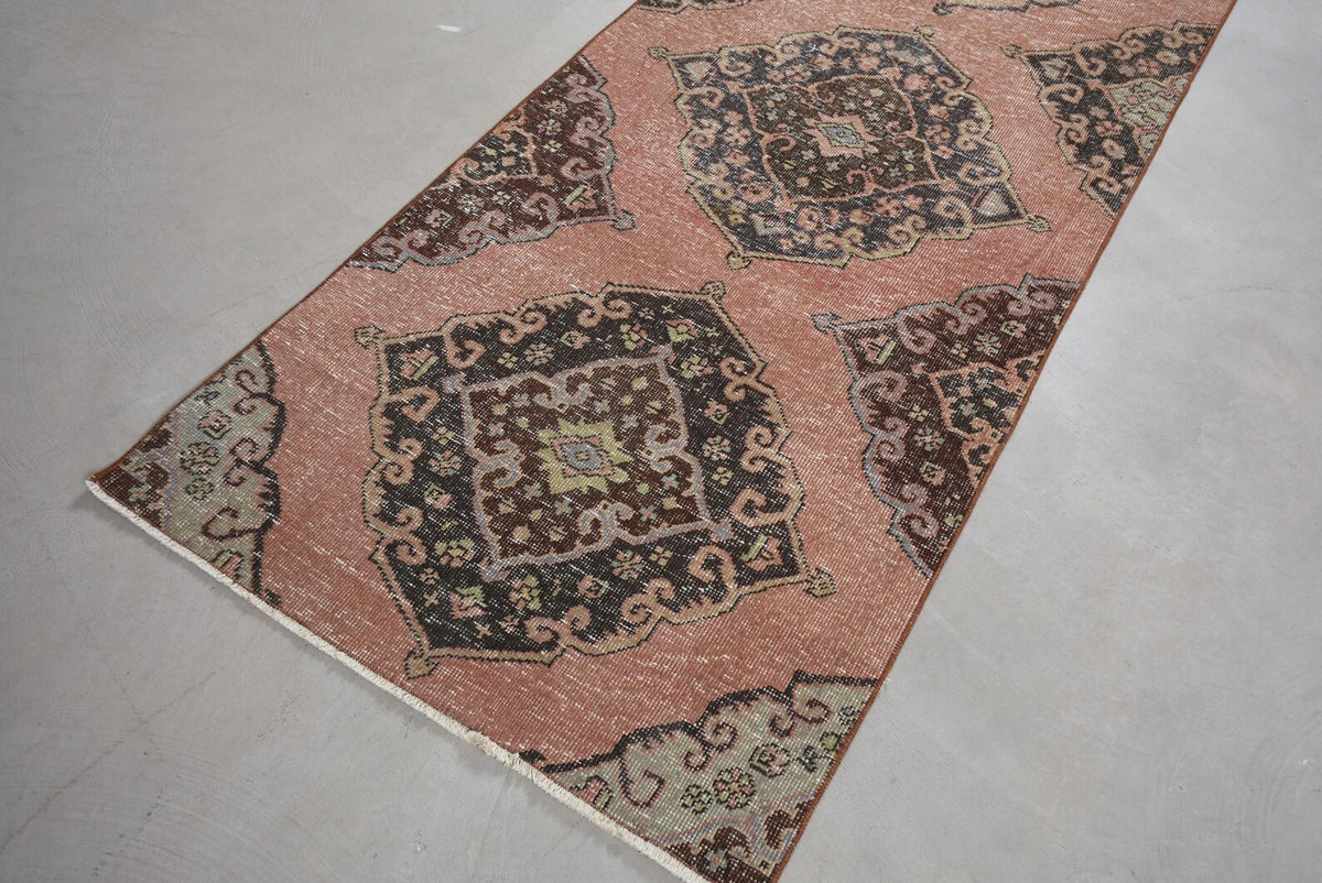 Vintage Turkish Runner Rug 2.8 x 6.9 ft