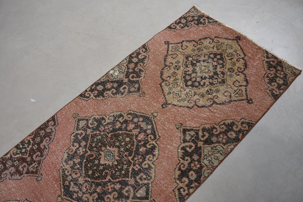 Vintage Turkish Runner Rug 2.8 x 6.9 ft