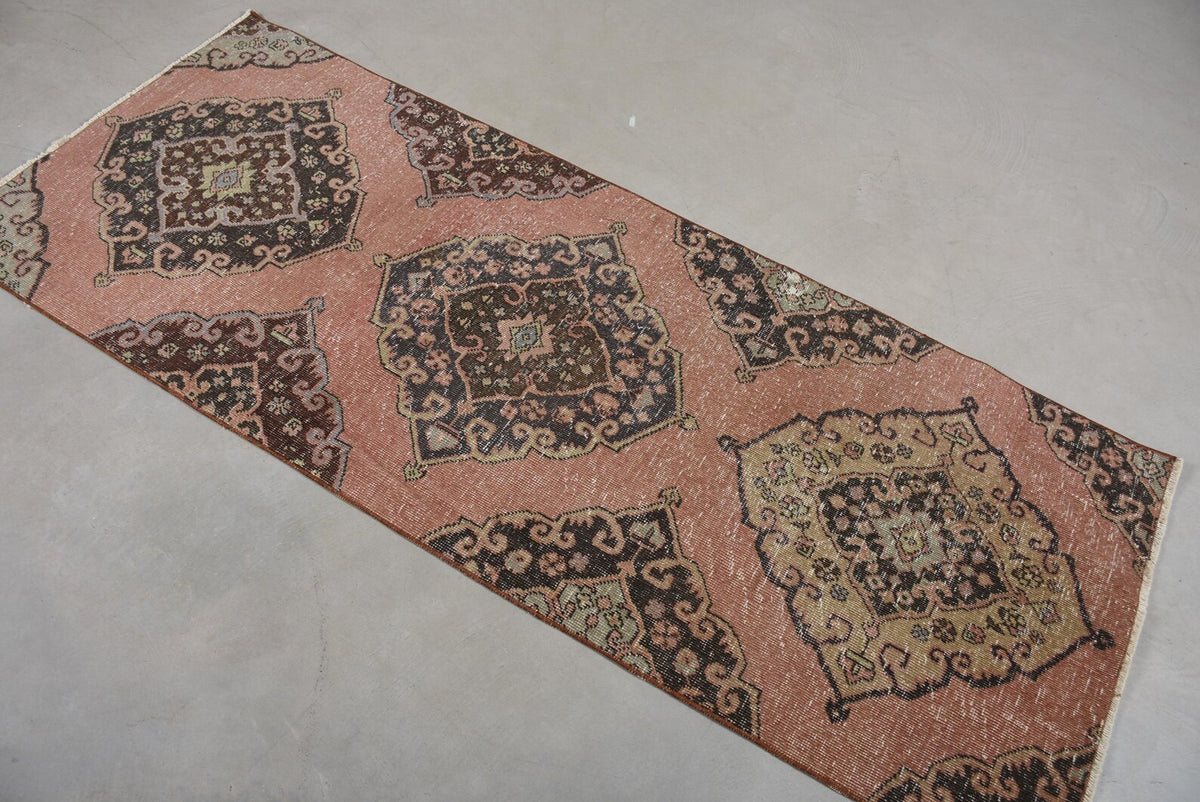 Vintage Turkish Runner Rug 2.8 x 6.9 ft