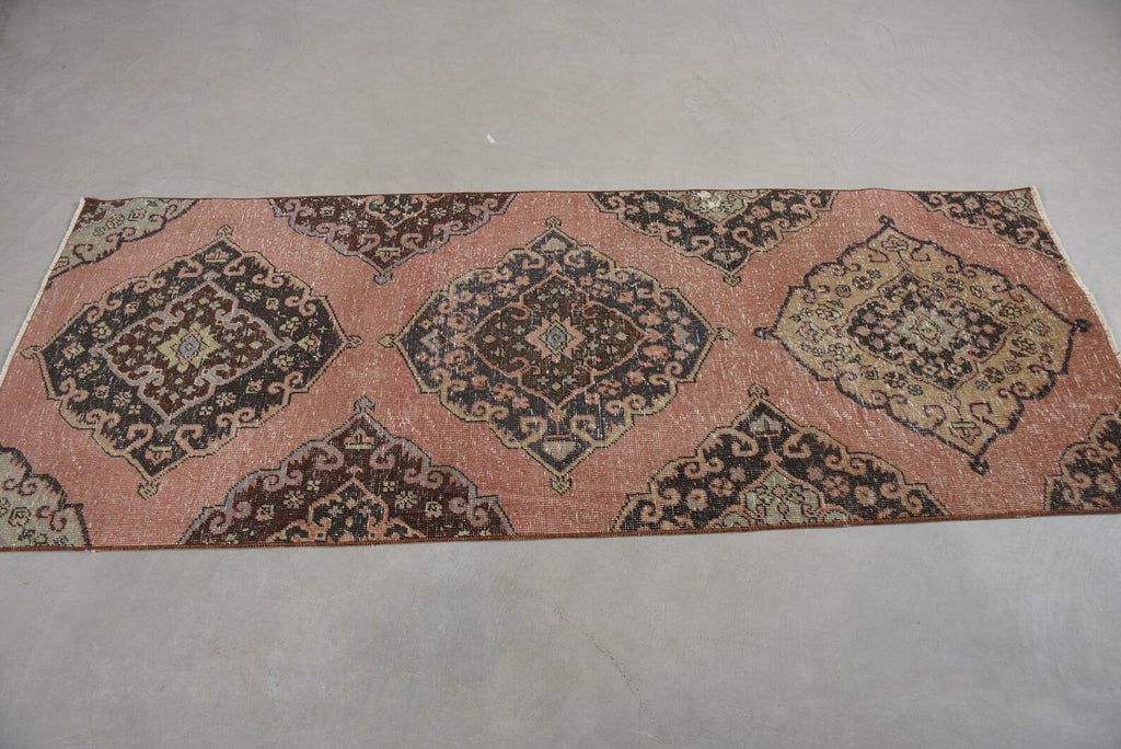 Vintage Turkish Runner Rug 2.8 x 6.9 ft
