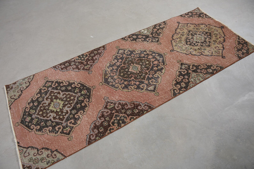 Vintage Turkish Runner Rug 2.8 x 6.9 ft