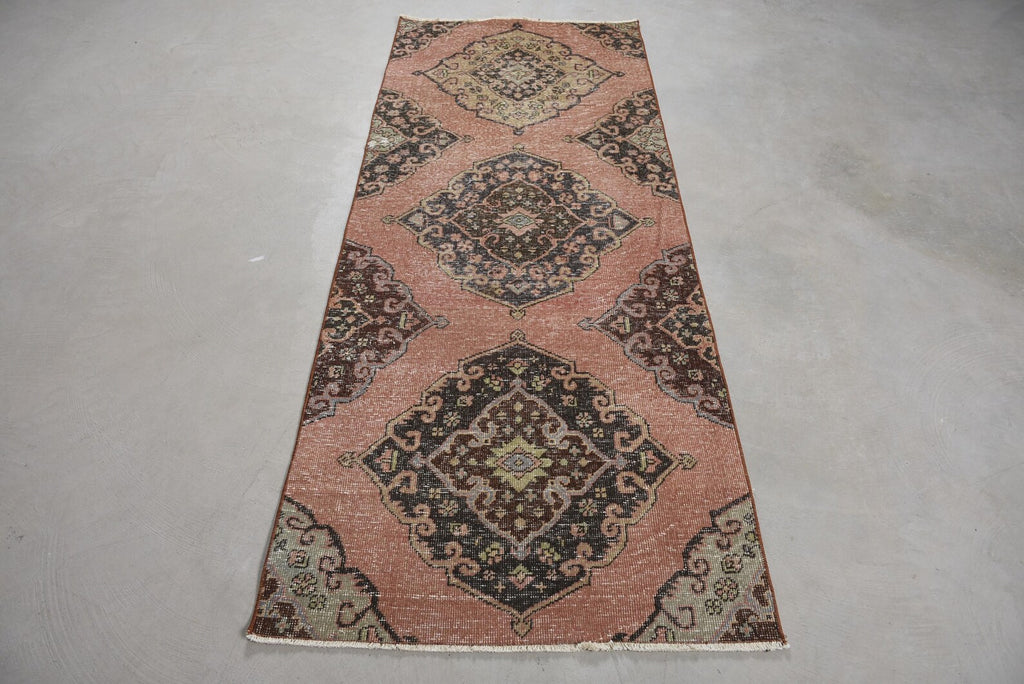 Vintage Turkish Runner Rug 2.8 x 6.9 ft