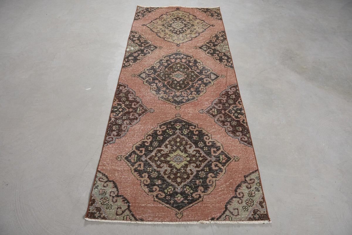 Vintage Turkish Runner Rug 2.8 x 6.9 ft