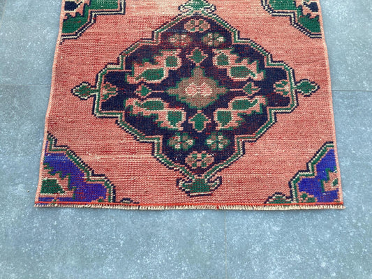 Vintage Turkish Runner Rug 2.2 x 10.4 ft