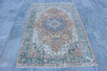 Vintage Turkish Accent Area rug 4.2 x 6.4 ft