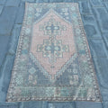 Vintage Turkish Accent Area rug 3.5 x 6.6 ft