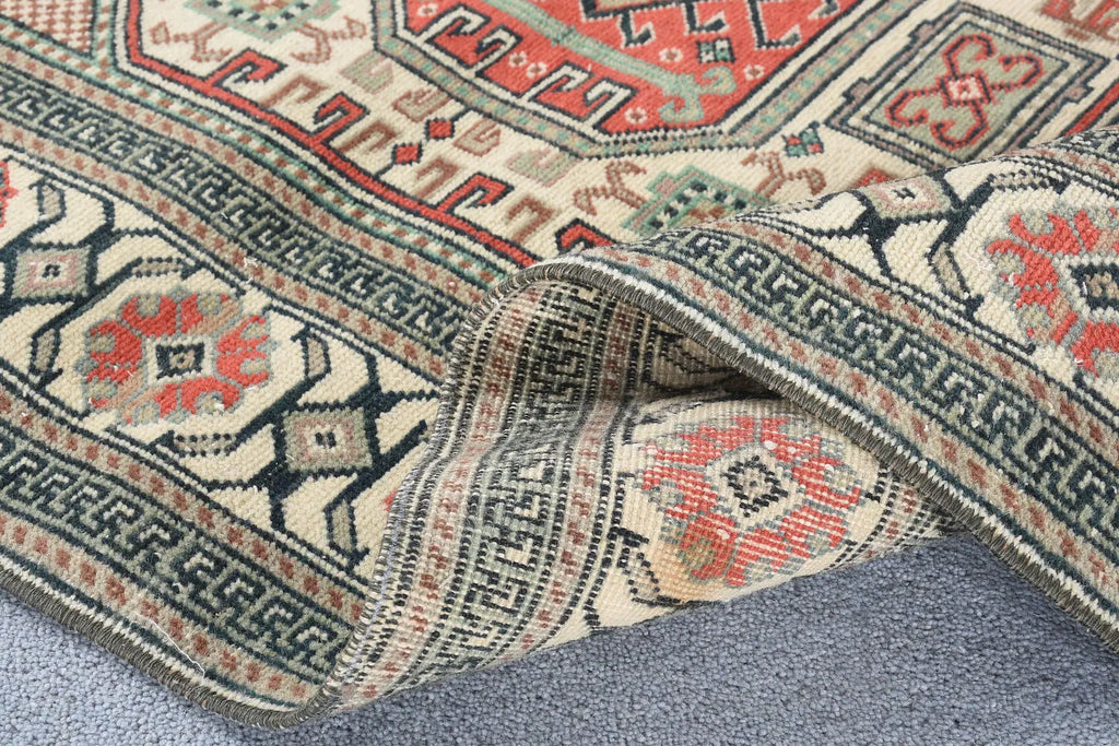 Vintage Turkish Accent Area rug 3.1 x 6.1 ft