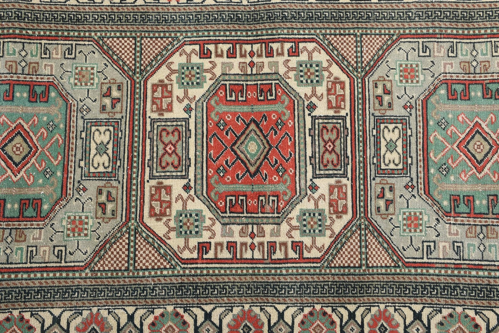 Vintage Turkish Accent Area rug 3.1 x 6.1 ft