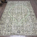 XL Vintage Turkish Accent Area Rug 6 x 9.3 ft