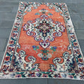 Vintage Turkish Accent Area rug 4.5 x 7.4 ft