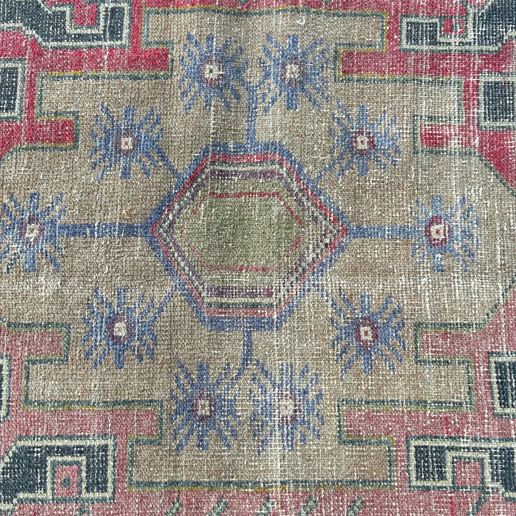 Vintage Turkish Runner Rug 2.6 x 7.4 ft