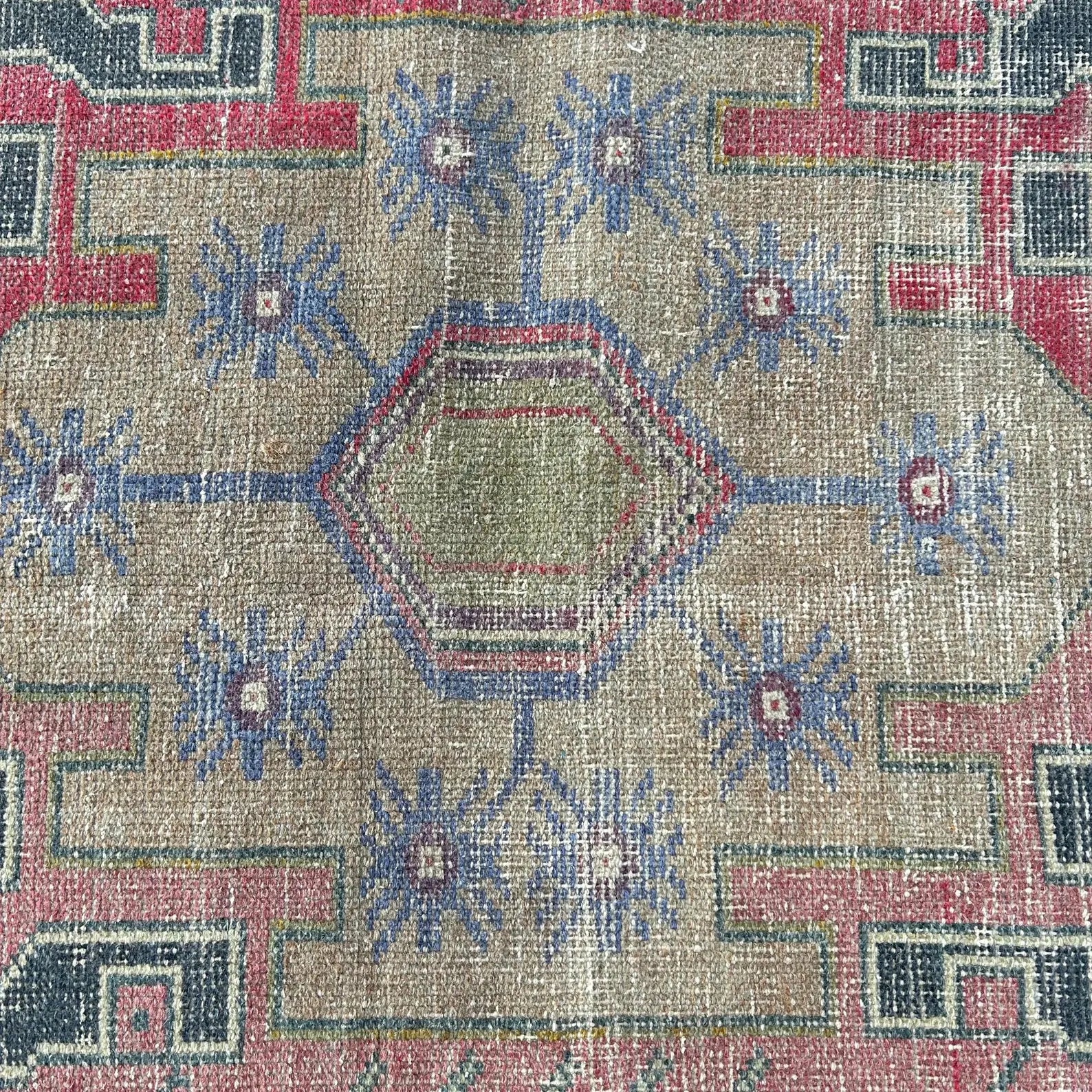 Vintage Turkish Runner Rug 2.6 x 7.4 ft