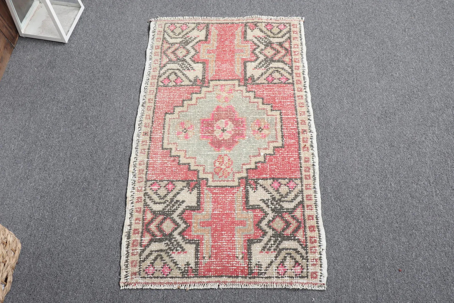 Vintage Turkish Mini Rug 1.7 x 2.9 ft
