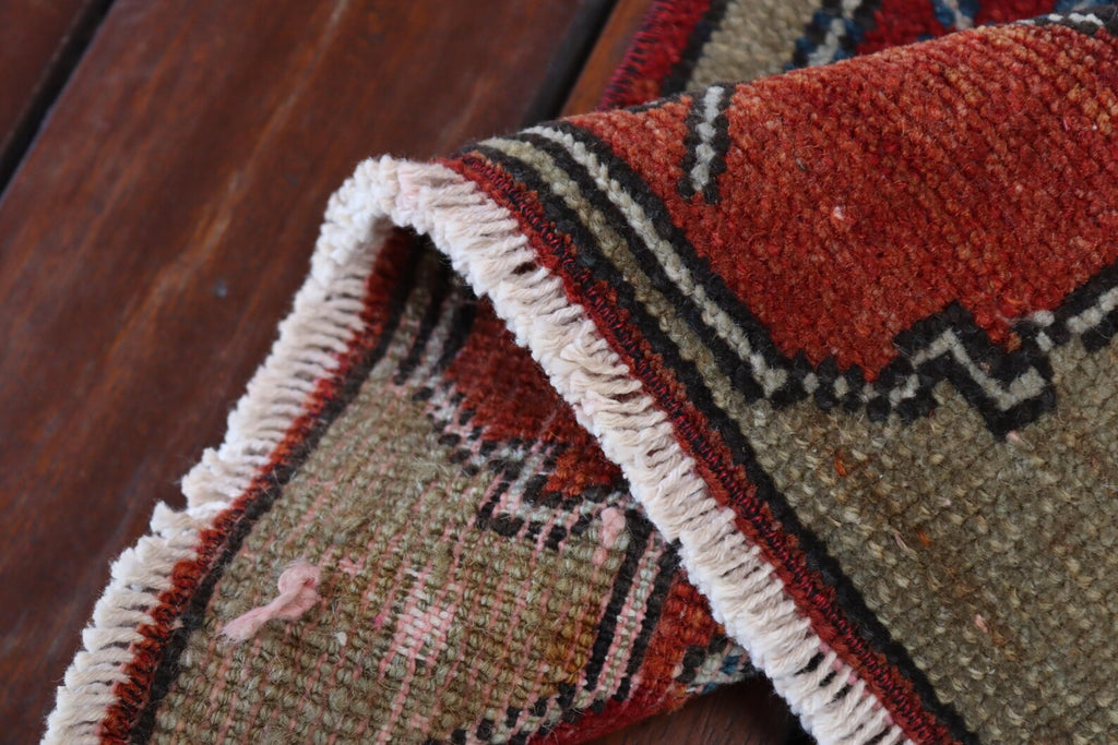 Vintage Turkish Mini Rug 1.2 x 2.5 ft