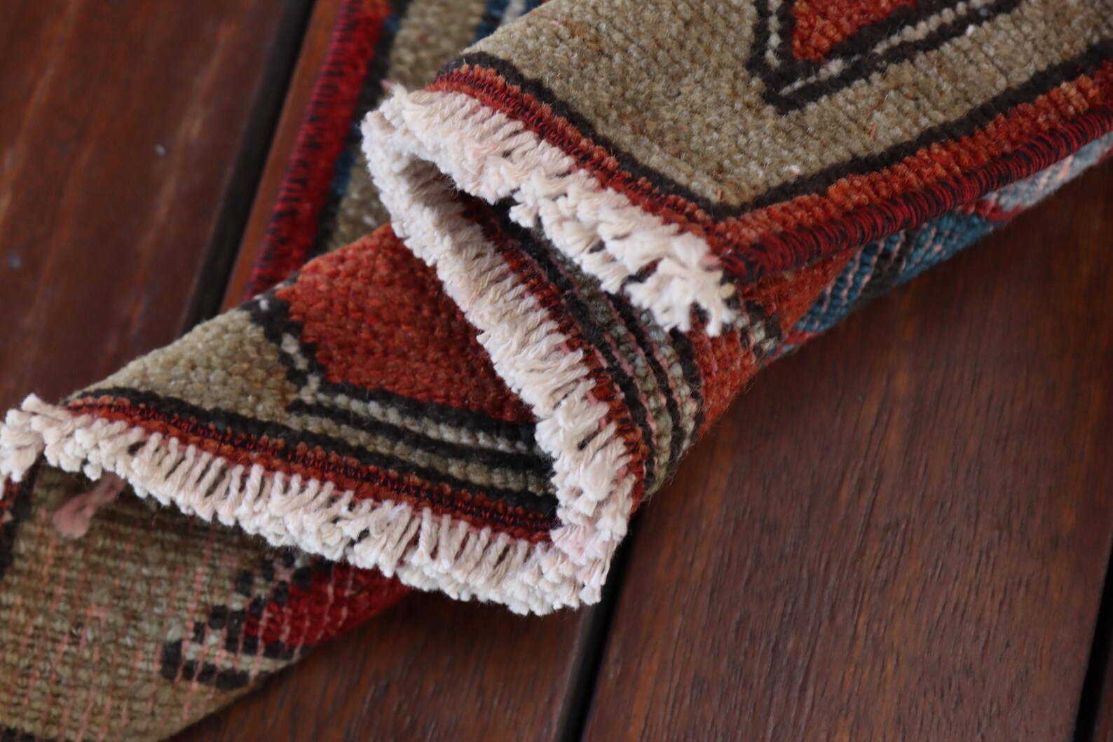 Vintage Turkish Mini Rug 1.2 x 2.5 ft